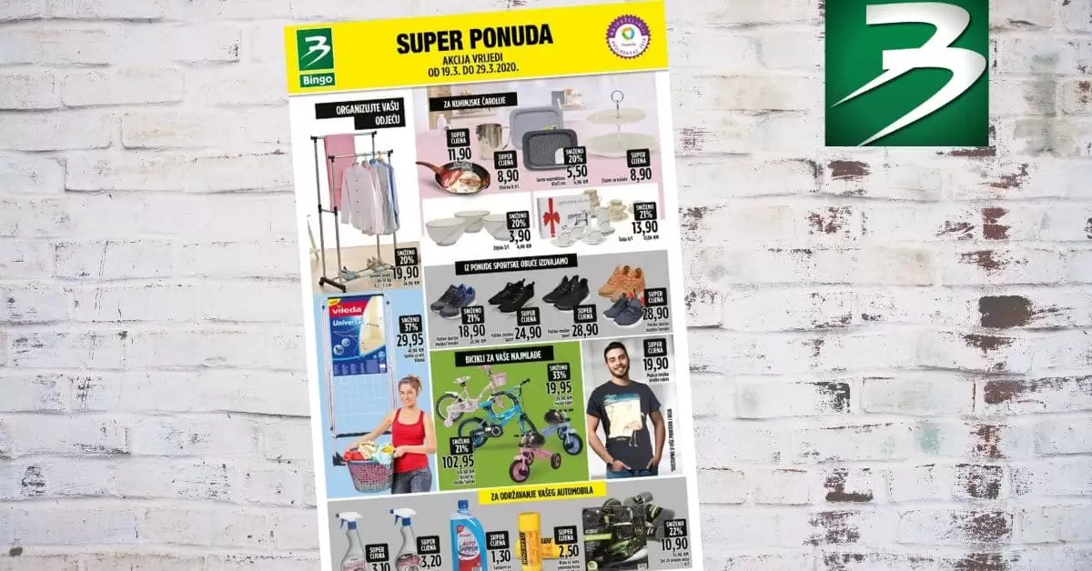 Bingo akcijski katalog tehnike. Snizenje. Akcija. Popust. Snizeno. popusti. Korona virus.