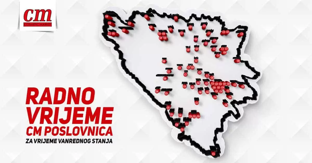 cm radno vrijeme poslovnica. korona virus.