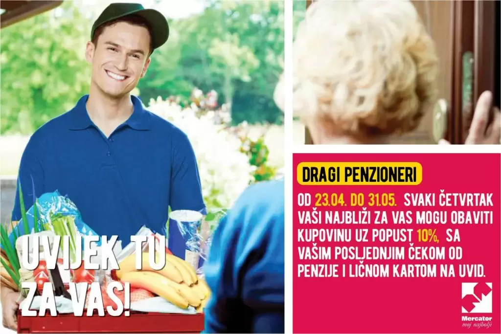 10% popusta za penzionere. korona. mercator akcija. lozionicka. 