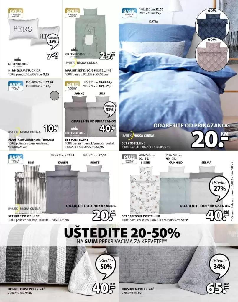 Jysk akcijski katalog. letak. snizeno. snizenje. popust. usteda. usteda novca.