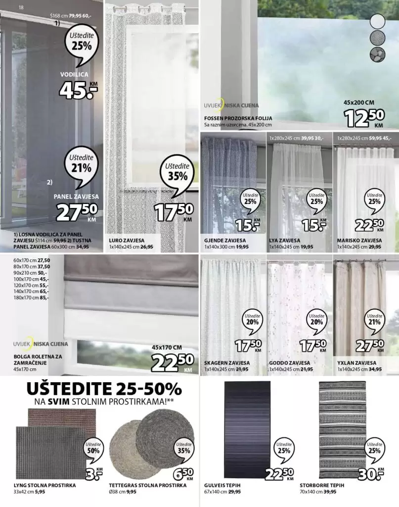 Jysk akcijski katalog. letak. snizeno. snizenje. popust. usteda. usteda novca.