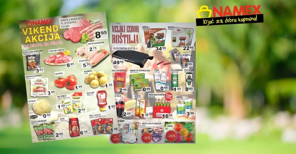 namex super akcija. snizenje. popust. katalog. letak. snizeno.