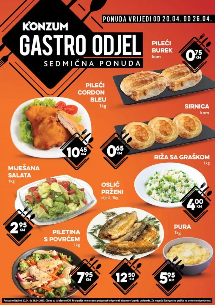 gastro ponuda u Konzumu. super akcija. snizenje. popust. katalog. 