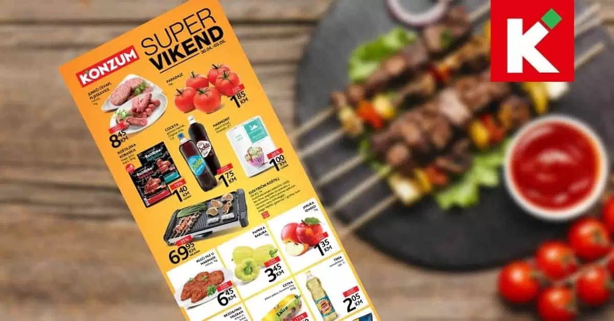 Konzumova vikend akcija. snizeno. popust. akcija.