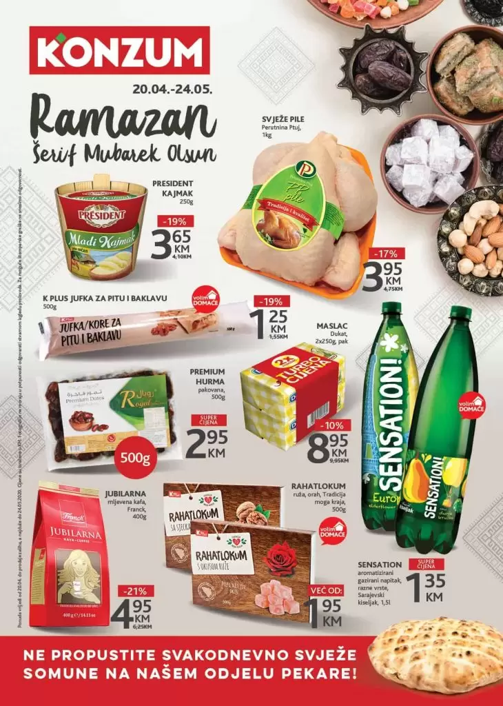 Konzum akcijski katalog. korona virus. snizenje. akcija. popusti. snizeno. ramazan.