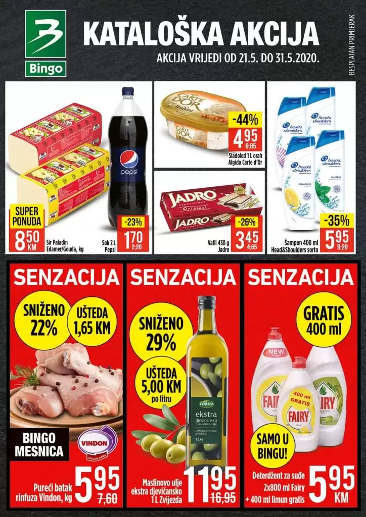 Bingo super akcija. bingo kljad dobrih cijena. snizeno. akcija. popust. 