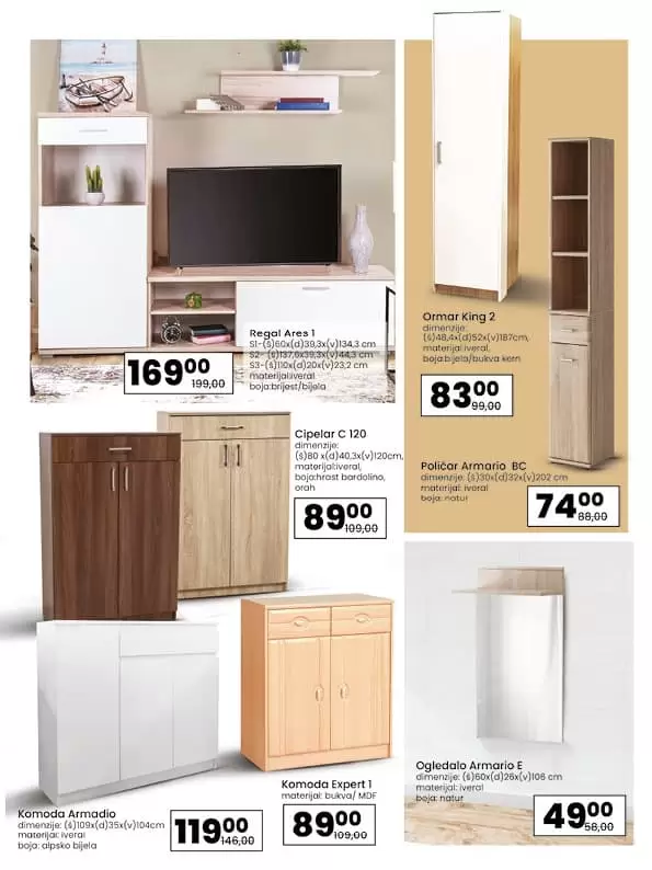 fis trzni centar fis namjestaj. snizenje. akcija popust.  namjestaj komoda, krevet. kauc u fisu