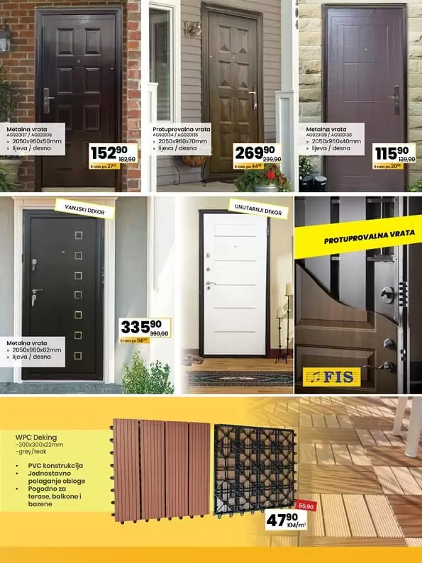 fis trzni centar fis namjestaj. snizenje. akcija popust.  ulazna vrata fis, sobna vrata fis