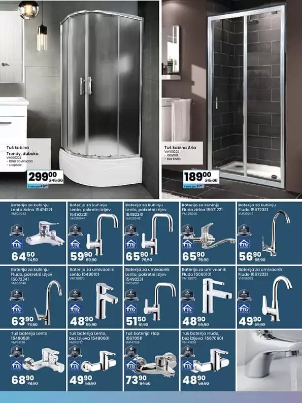 fis trzni centar fis namjestaj. snizenje. akcija popust.  tus kabina, baterija za kupatilo.
