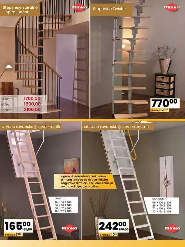 fis trzni centar fis namjestaj. snizenje. akcija popust.  stepenice. tavanske ljestve