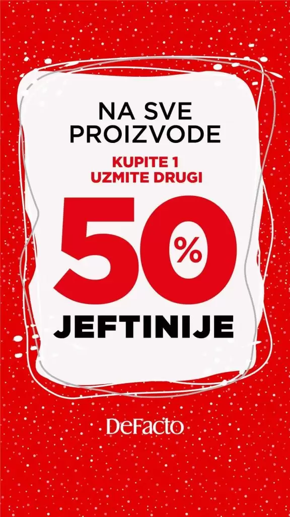defactor snizenje. akcija, popust. 50% jeftinije