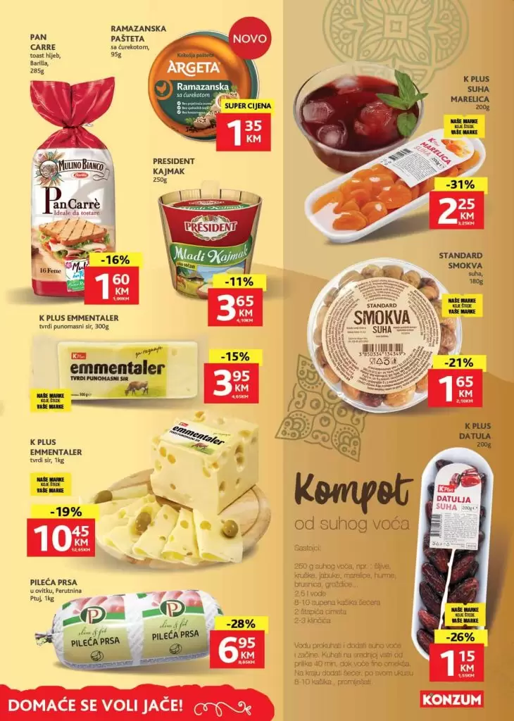 gdje je najjeftinija hrana? Konzum super akcija. snizenje. popust
