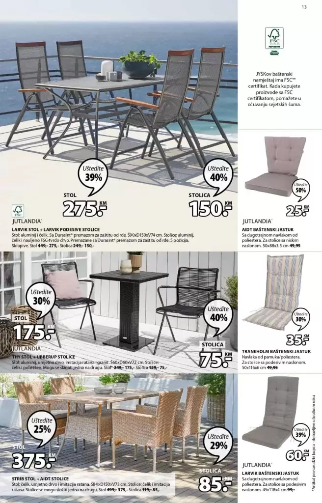 bastenski namjestaj. ugaona garnitura.