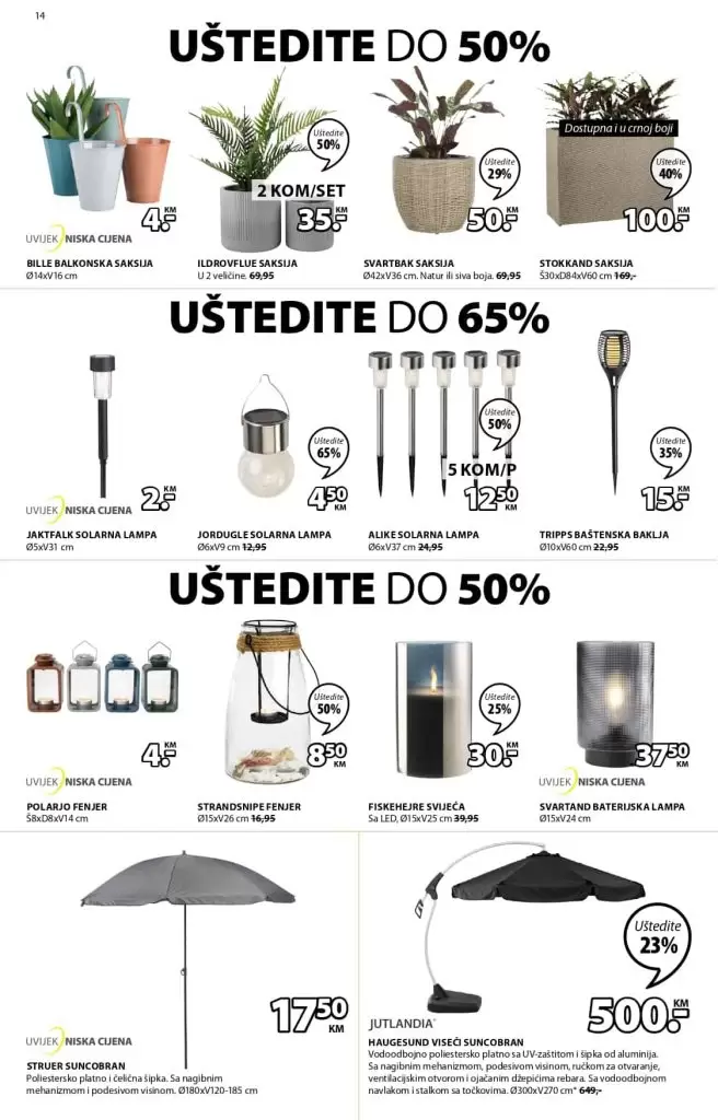 rasvjeta. suncobran. gdje kupiti u sarajevu. jysk