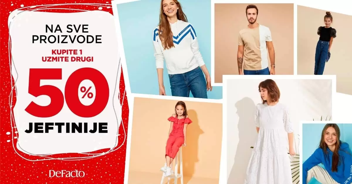 defactor snizenje. akcija, popust. 50% jeftinije
