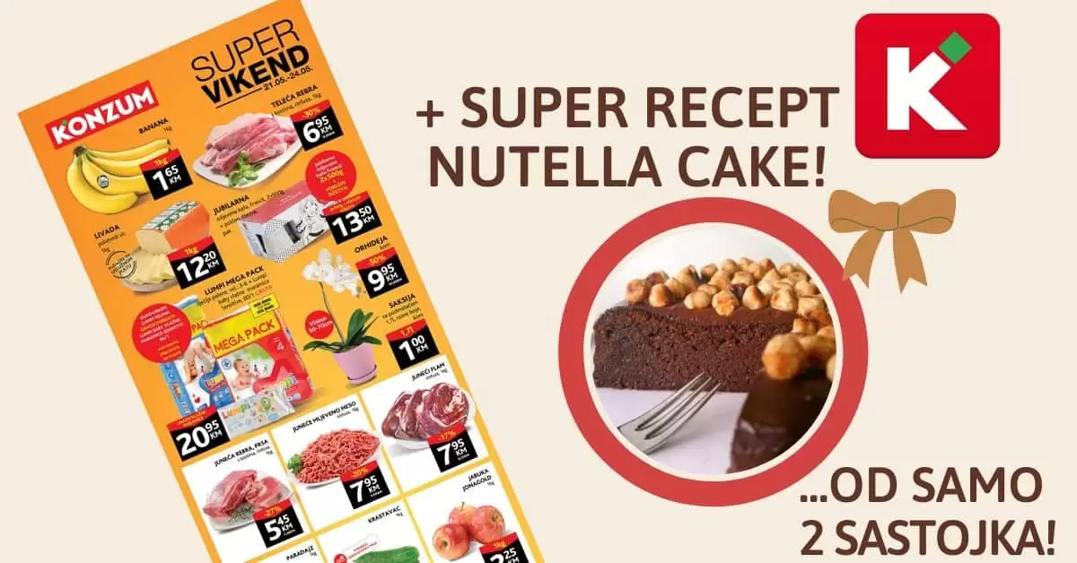 Konzum vikend akcija. snizeno. snizenje. akcija. popust,. babane cijena. pelene akcija