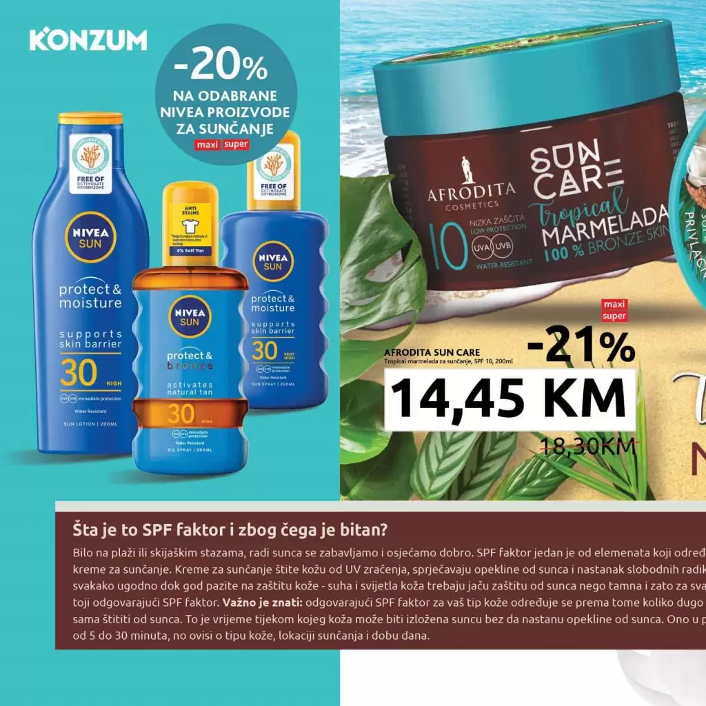 konzum akcijski katalog.  nivea sun