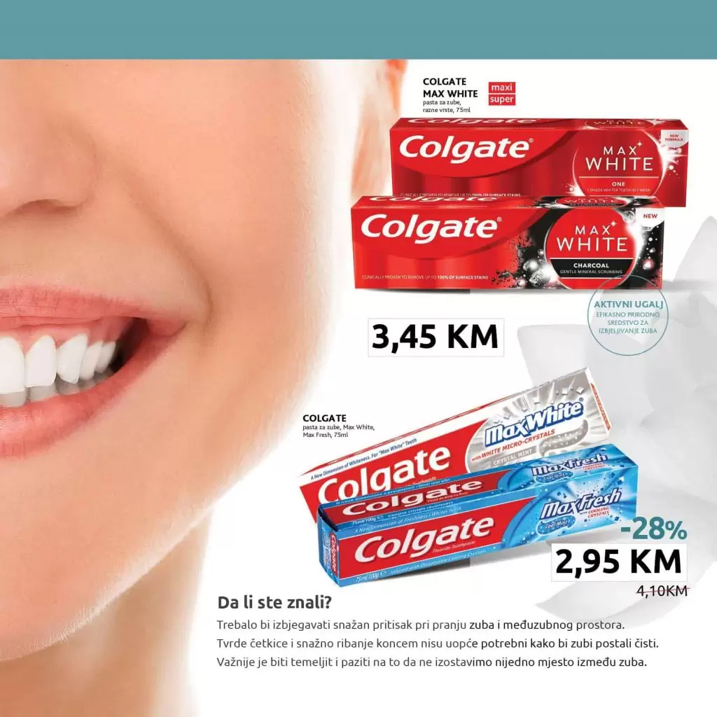 konzum akcijski katalog.  oralna higijena. kaladont za izbjeljivanje zuba