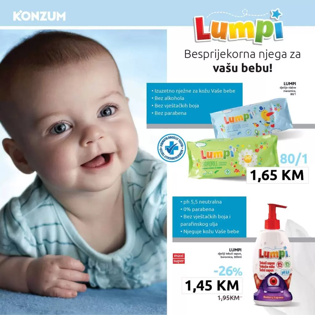 konzum akcijski katalog.  lumpi pelene za bebe 