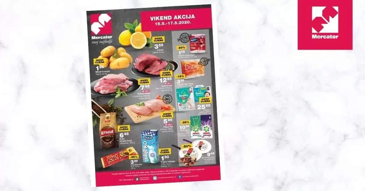 mercator super akcija. snizenje. snzieno. popust.
