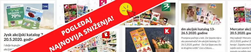 SNIZENJE AKCIJA POPUST. KONZUM. BIN GO. MERCATOR DM, CM, TROPIC.