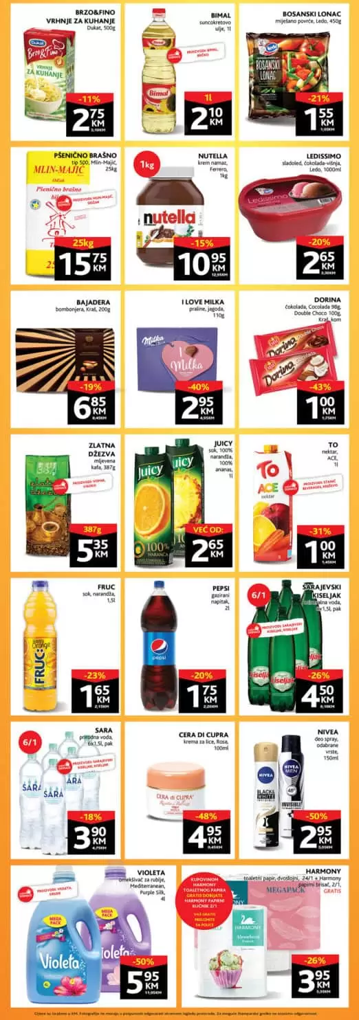 Konzum vikend akcija. snizeno. snizenje. akcija. popust,. babane cijena. pelene akcija