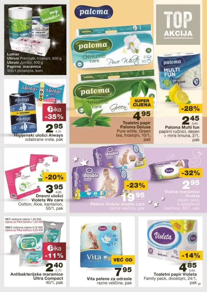 Me4rcator akcija. mercator katalog. mercator lozionicka.  pelene vioeta