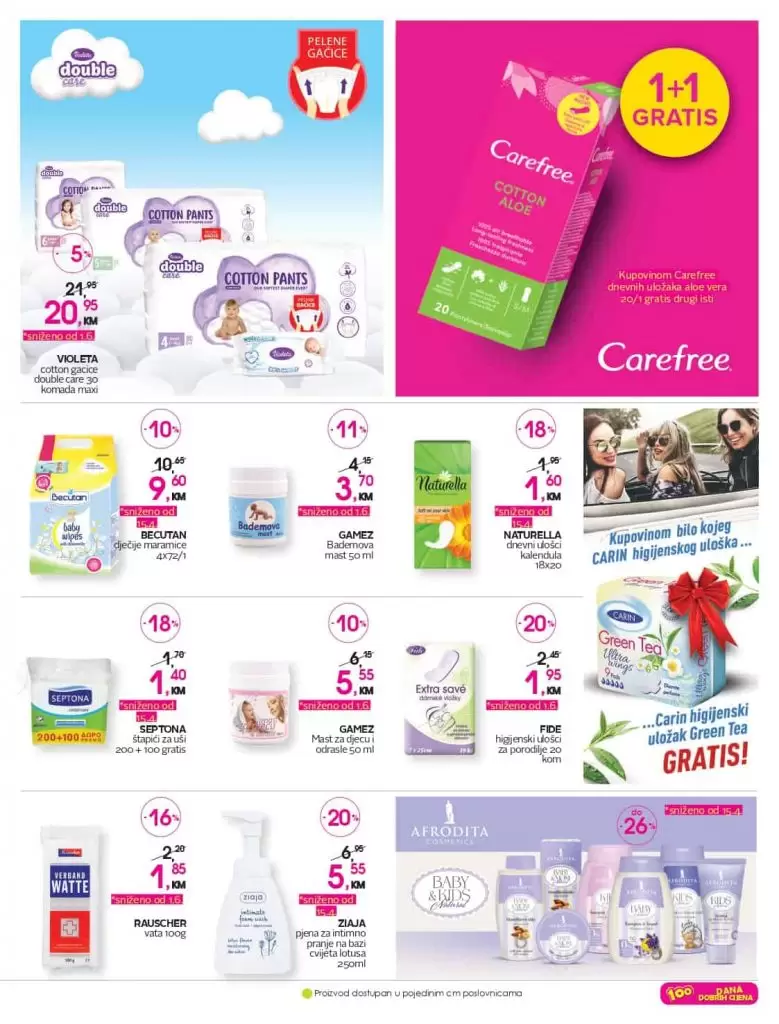 cm katalog. cm snizenje. akcija. popust.  higijenski ulosci