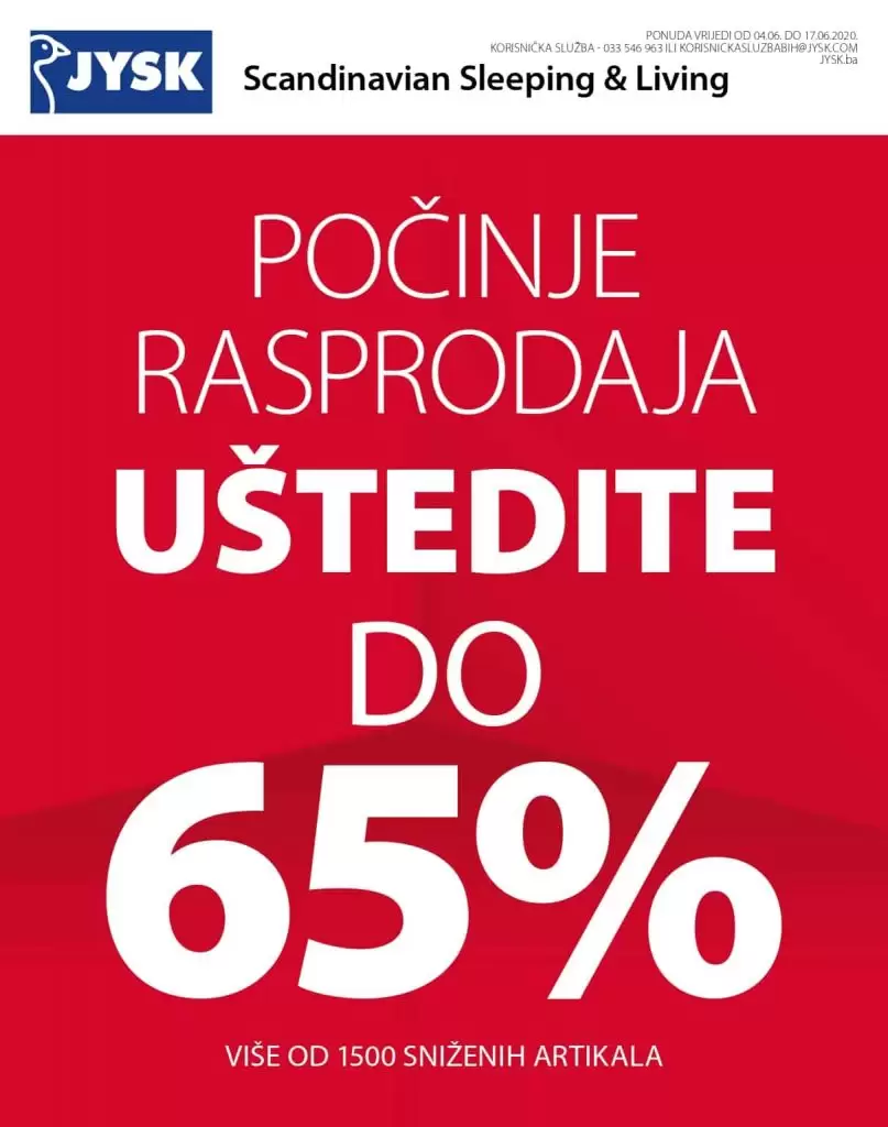 jysk raspodaja. Jysk katalog. snizenje. akcija. 65% raspodaja.