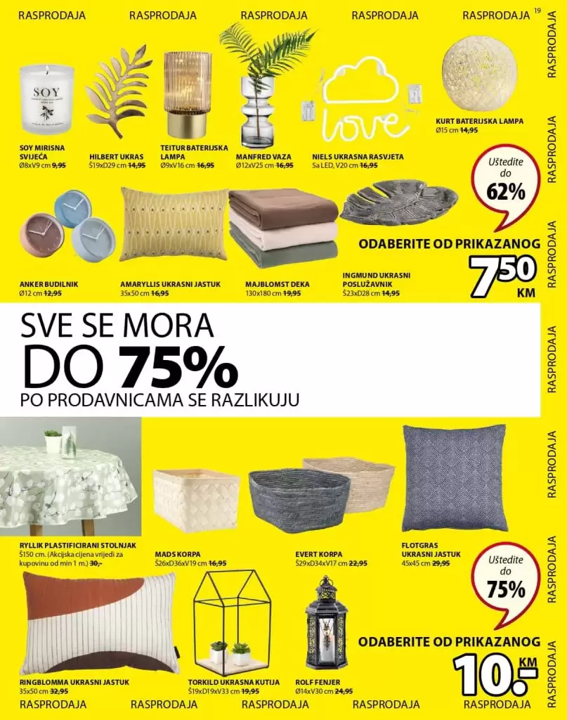 jysk raspodaja. Jysk katalog. snizenje. akcija. jastuk