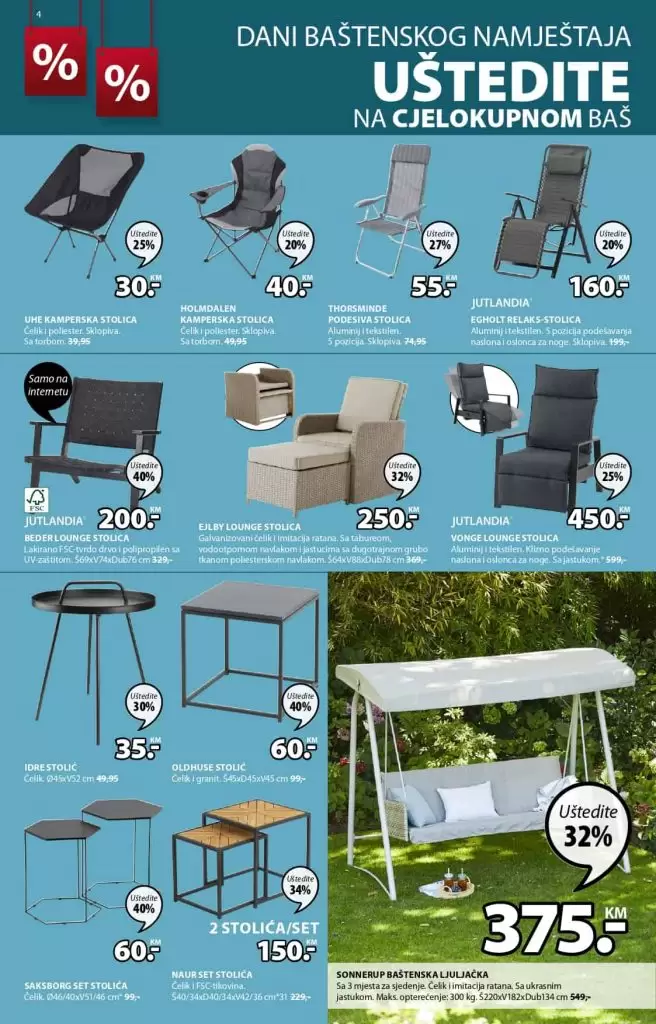 Jysk super akcija, jysk katalog. jysk raspordaja.  jysk bastenski namjestaj