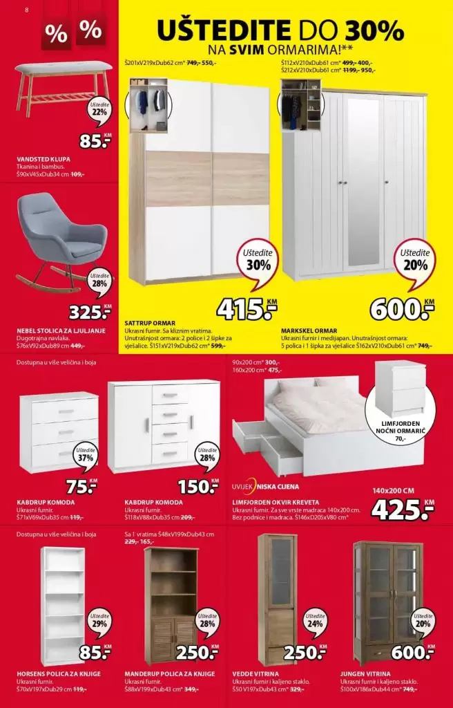 Jysk super akcija, jysk katalog. jysk raspordaja.  jysk ormar