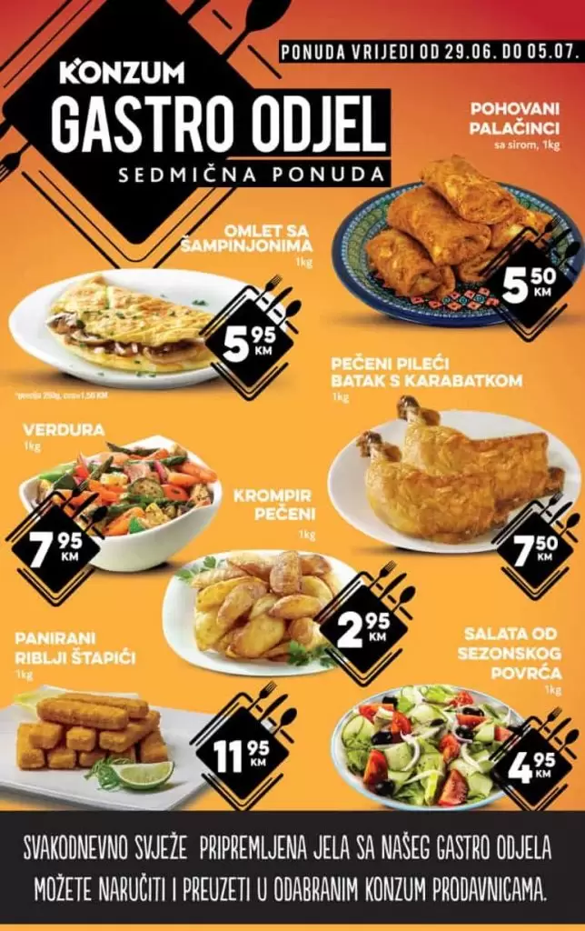 konzum gastro ponuda. snizenje u konzumu.