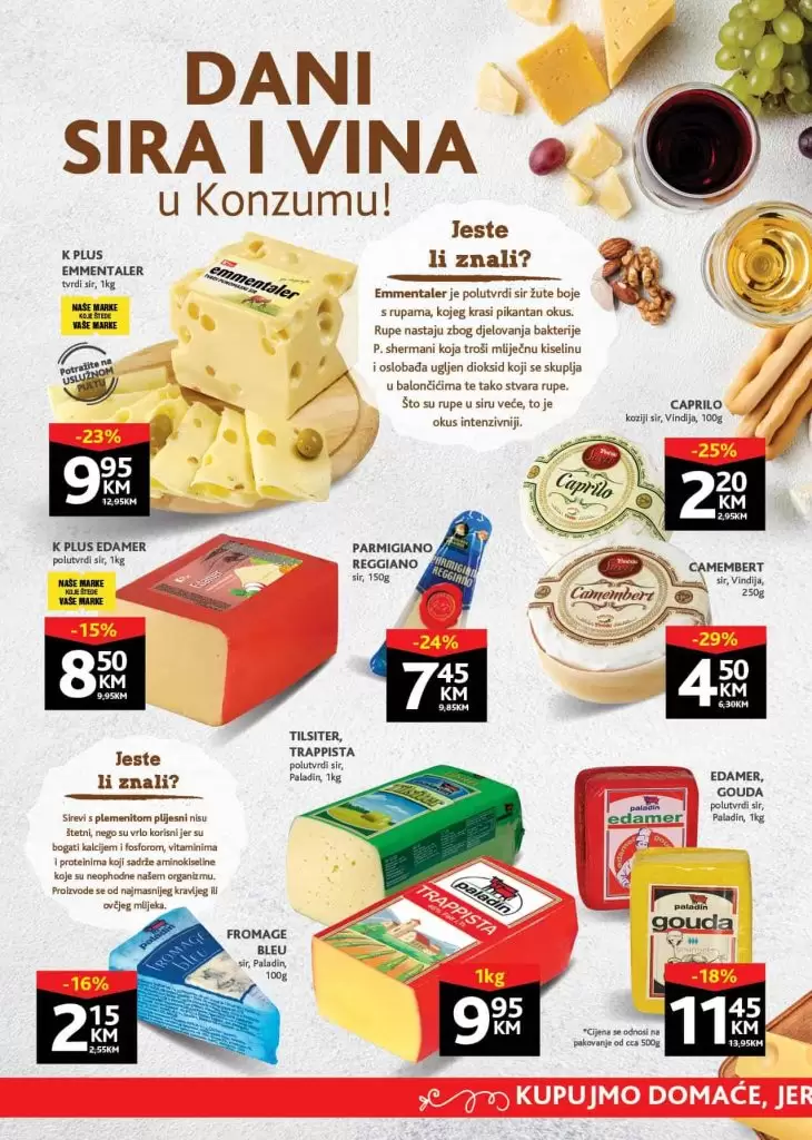 konzum katalog. snizenje konzum. sir zuti
