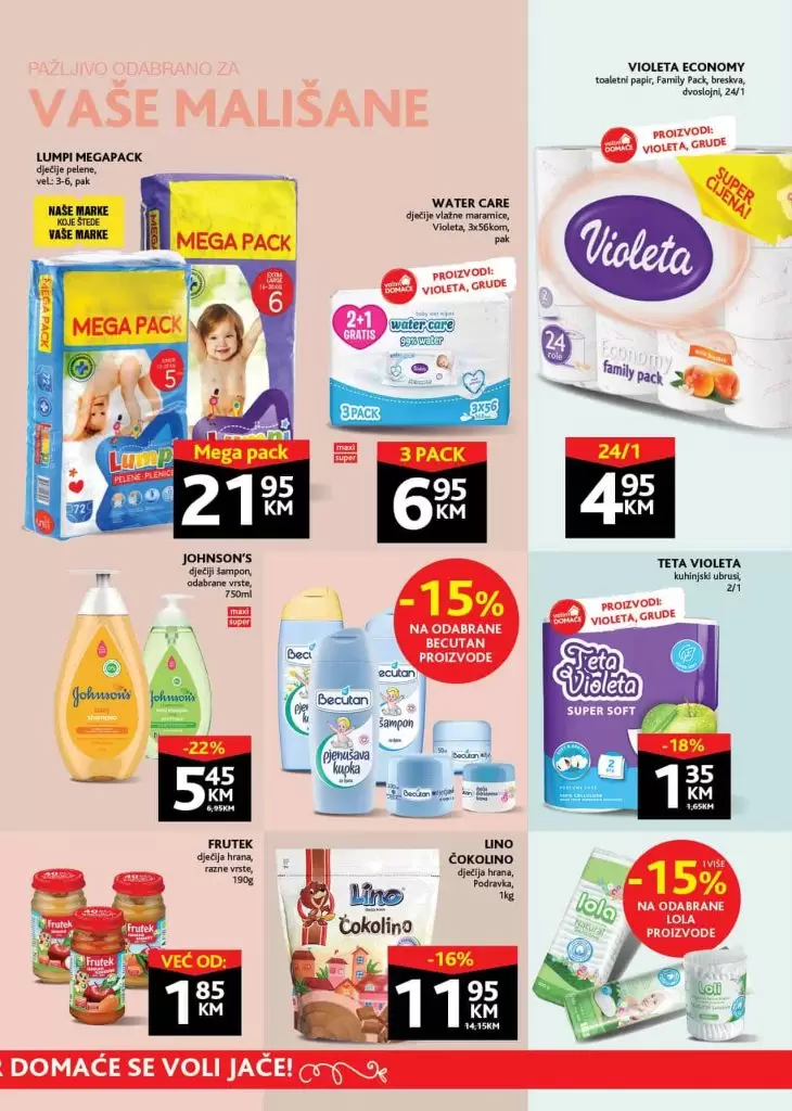 konzum katalog. snizenje konzum. pelene. becutan. 