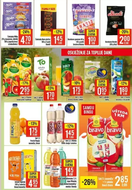 bingo super akcija. bingo katalog. snizenje. popust.  sok