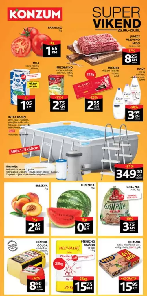 konzum vikend akcija. snizenje. popusti. katalozi.