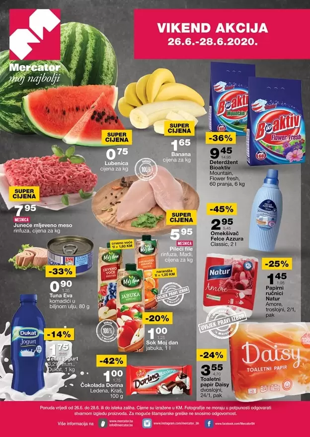 mercator vikend akcija. snizenje. popust.