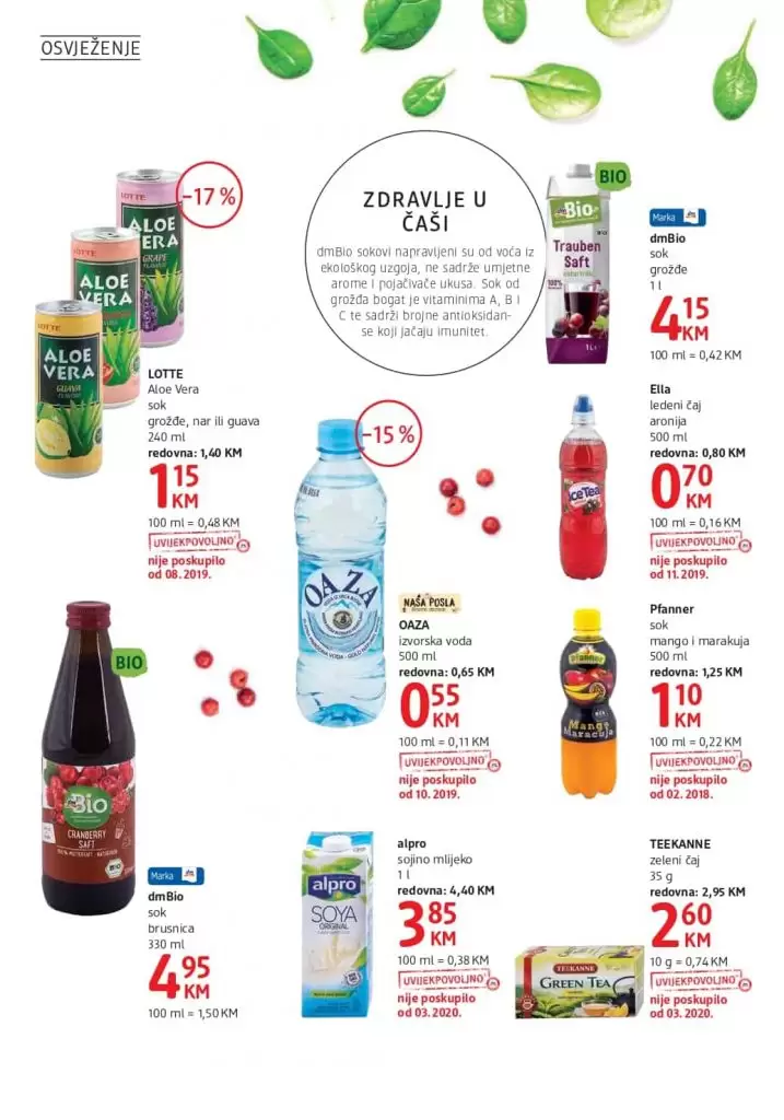 dm katalog. dm snizenje.  osvjezavajuci napici 