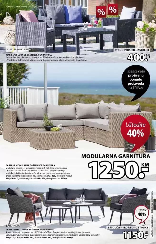 jysk super akcija. snizenje u jysku. rasprodaja jysk. bastenski namjestaj jysk