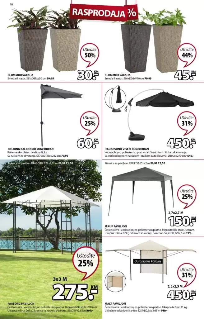 jysk super akcija. snizenje u jysku. rasprodaja jysk. suncobran jysk