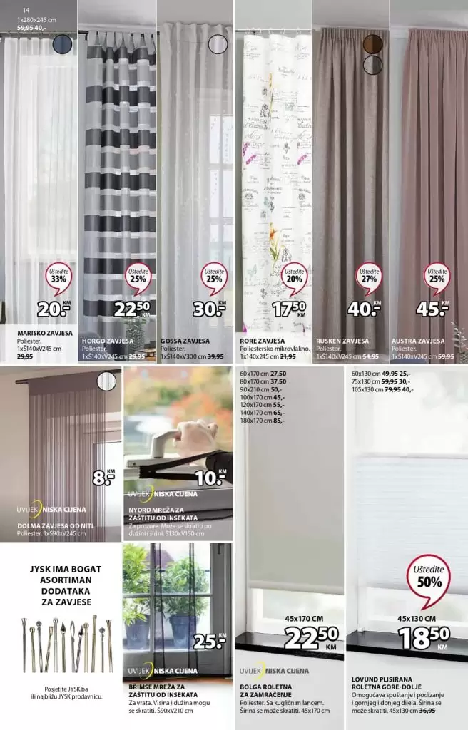 jysk super akcija. snizenje u jysku. rasprodaja jysk. zavjesa jysk