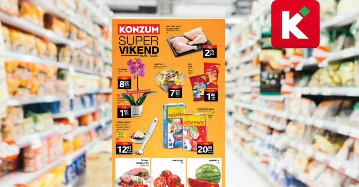 konzum vikend akcija. snizenje. popust.