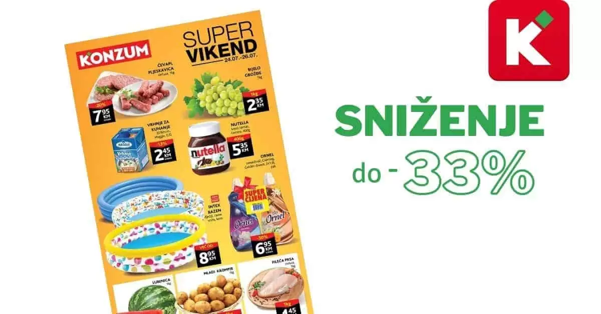 Konzum Vikend akcija 24-26.7.2020. godine