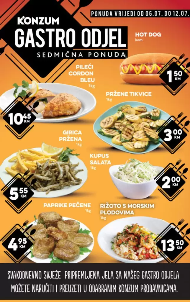 konzum gastro ponuda. snizenje. akcija.