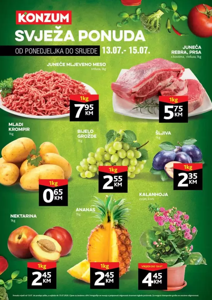 konzum svjeza ponuda. snizenje. akcija.