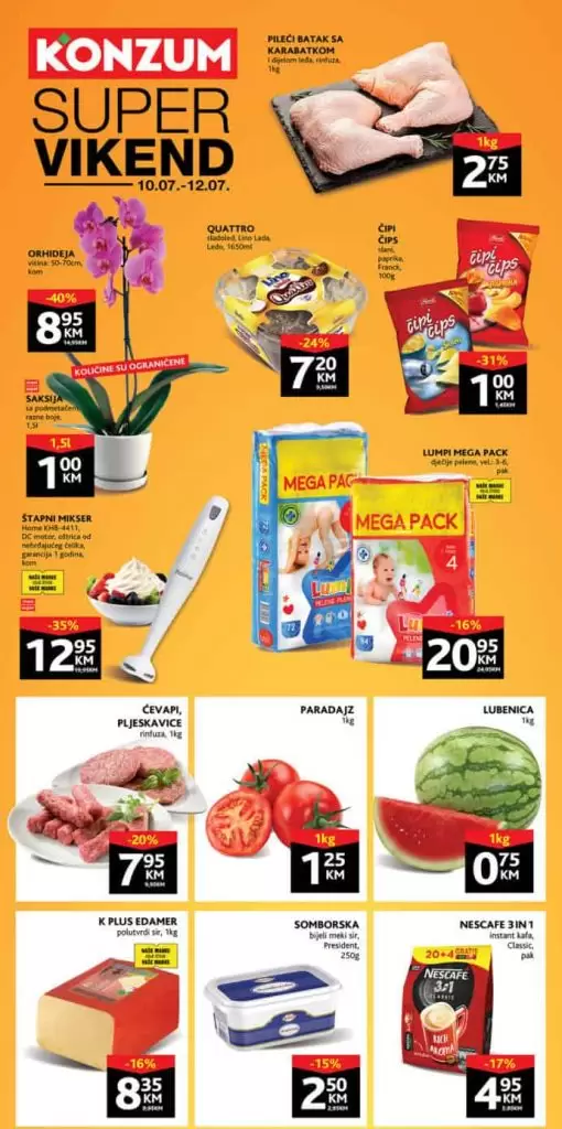 konzum vikend akcija. snizenje. popust. 