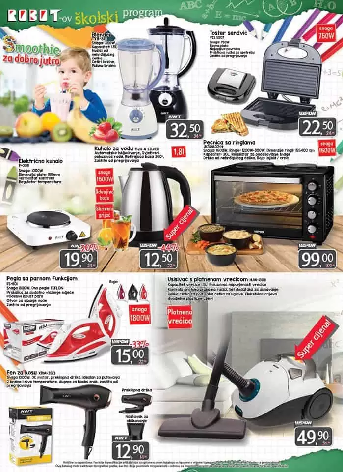 robot akcijski katalog. snizenje skolskog pribora.
