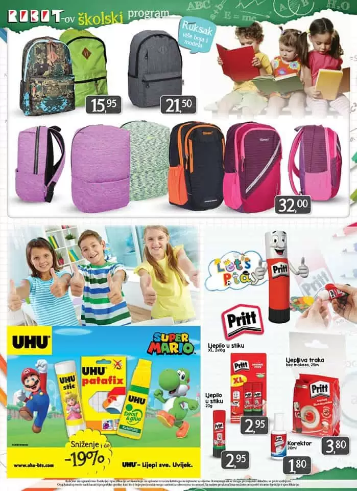 robot akcijski katalog. snizenje skolskog pribora.