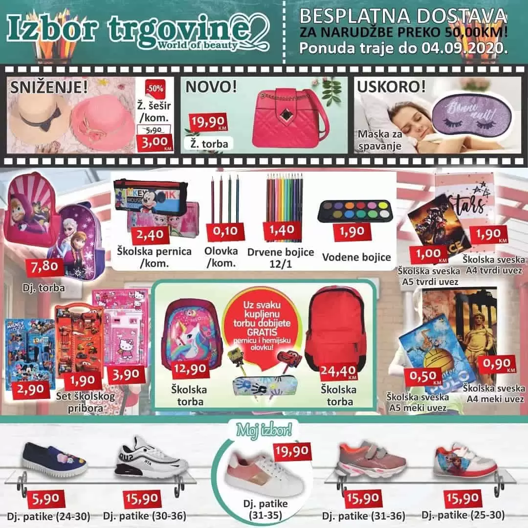 izbor trgovine katalog. izbor trgovine letak. izbor trgovine ruksak. sve za skolu.